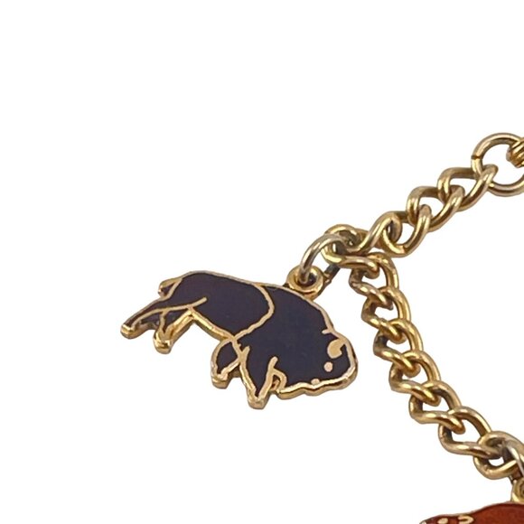 Montreal Enamel Charm Bracelet With Animal & Leaf Pendants - Picture 5 of 8